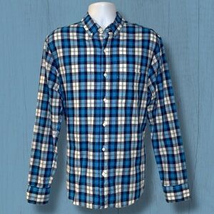 RYE by Hawker Rye Blue Plaid Button-Down Shirt Men’s L Slim Fit 100% Cotton